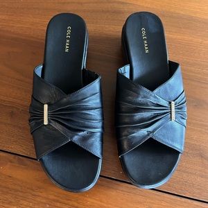 Cole Haan Aubree Grand ruched slide sandals size 10B.